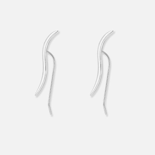 Thaya 925 Silver Sleek Wave Line Earrings