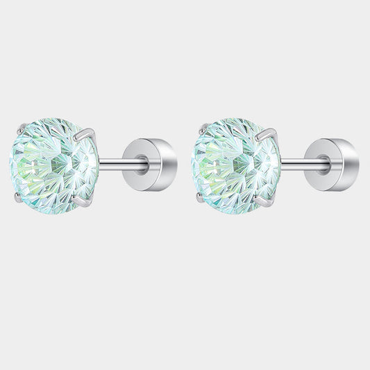 Thaya Mint Green Fireworks Cut Earrings