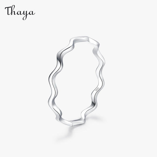 Thaya 925 Silver Minimalist Wave Ring