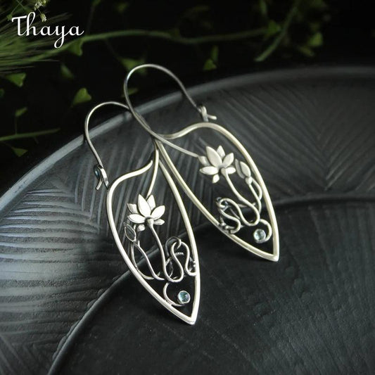 Thaya Elegant Lotus Diamond Earrings