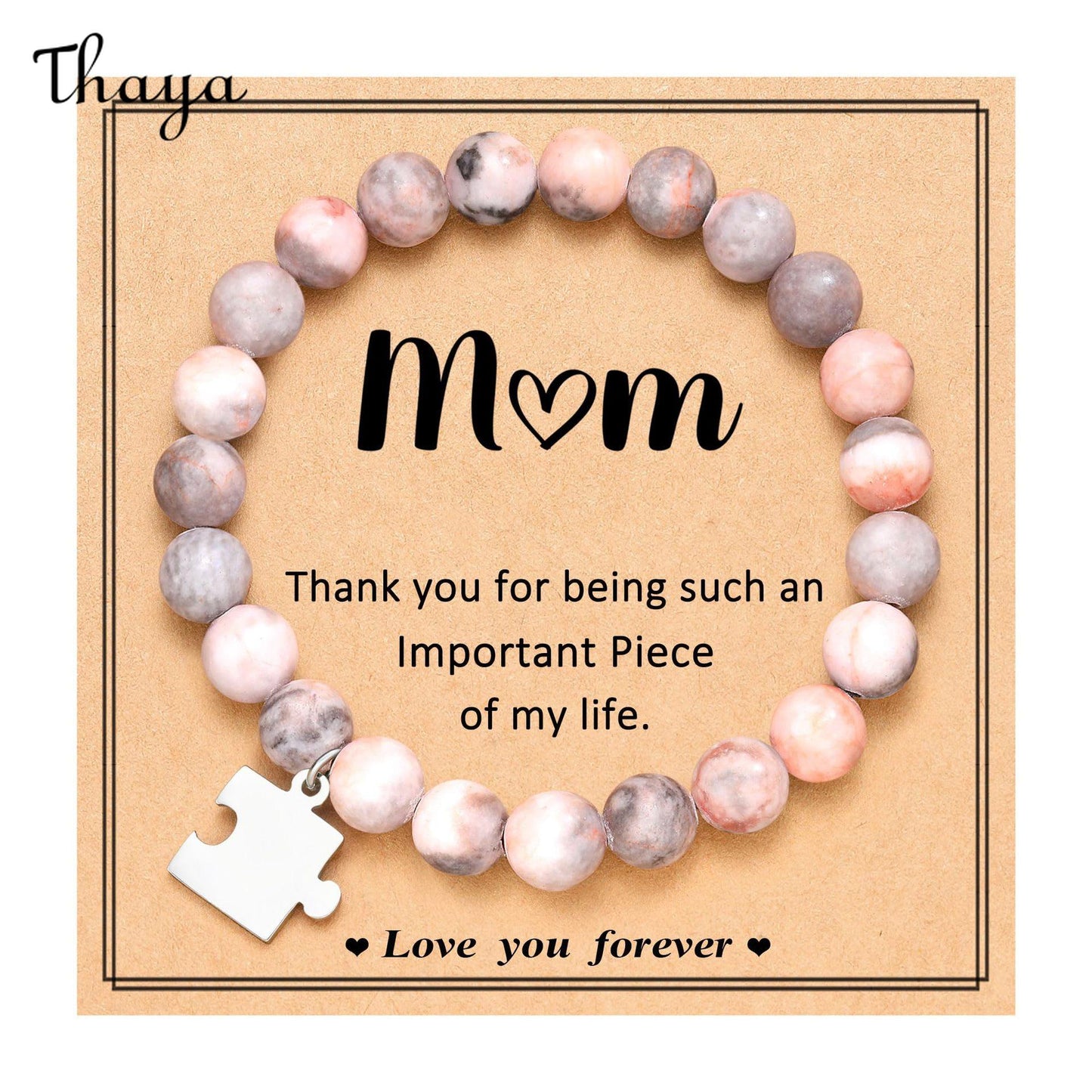 Thaya Mom Puzzle Piece Charm Bracelet