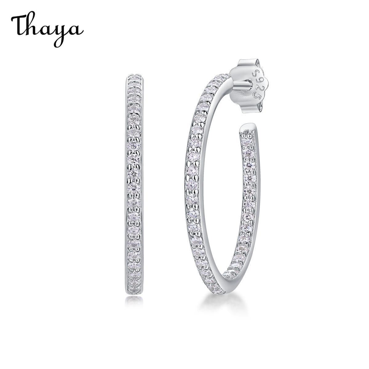 Thaya S925 Silver Tremella Ring Light Luxury High Sense  Moissanite Earrings