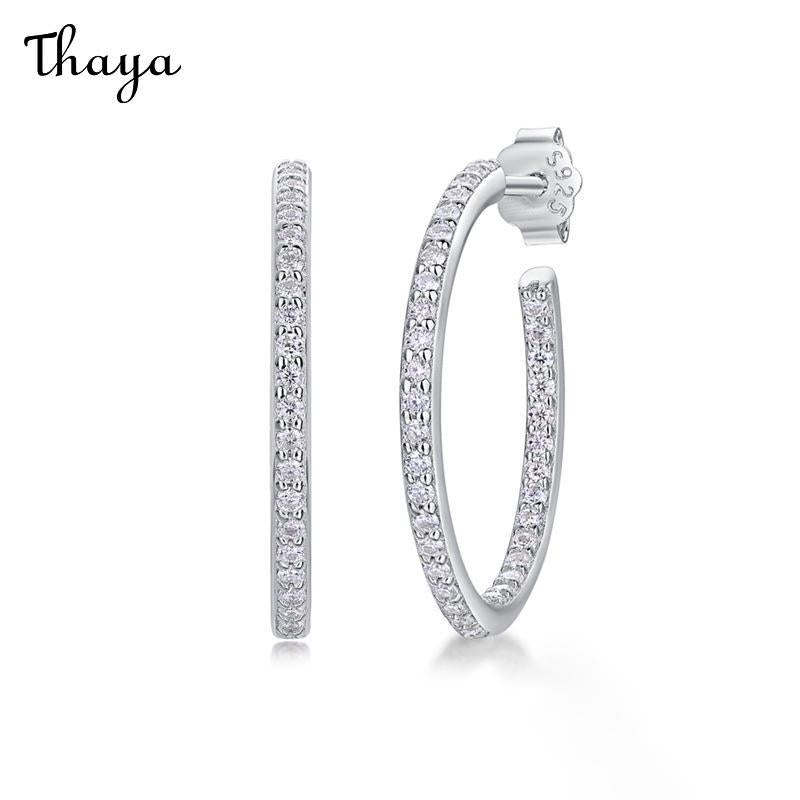 Thaya S925 Silver Tremella Ring Light Luxury High Sense  Moissanite Earrings