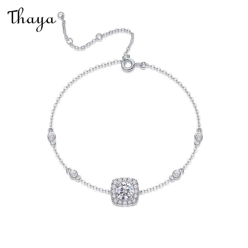 Thaya S925 Silver Moissanite five-flower Bracelet