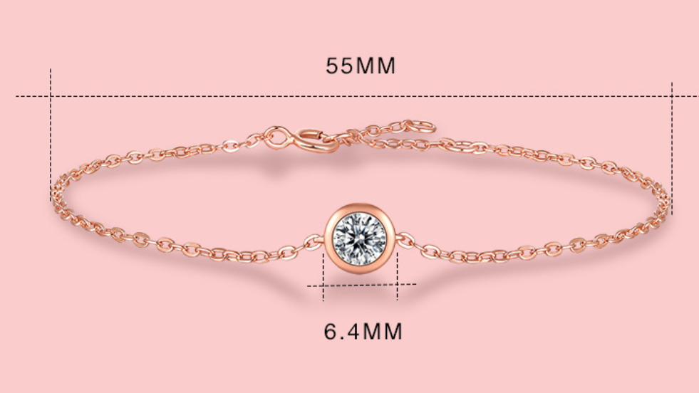 Thaya S925 Sterling Silver Moissanite Perception Bubble Bracelet