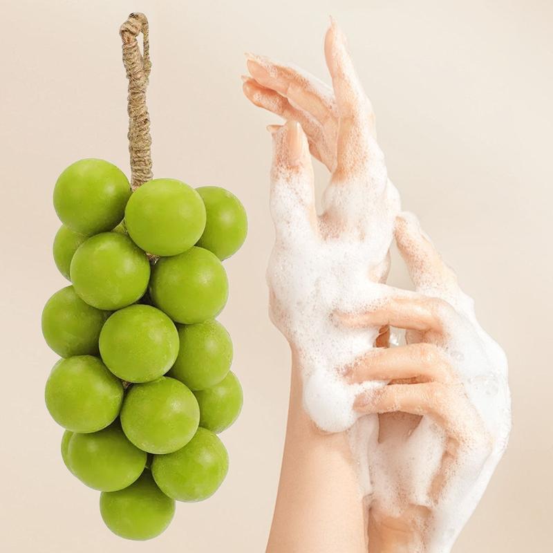 ROZINO Grape Soap on a Rope - Decorative Aromatic Artisan Bar for Hand Wash Bath Fresh Air Gift for Men Women Enhances Ambiance with Unique Rope Design Made with Grapeseed Oil and Olive Oil Body Care Daily Cleanser