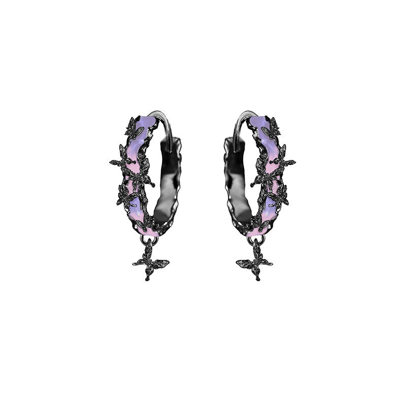 Thaya Butterfly Accent Hoop Earrings