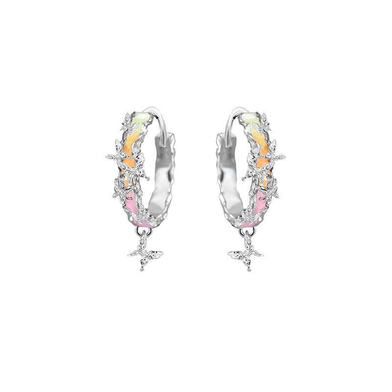 Thaya Butterfly Accent Hoop Earrings