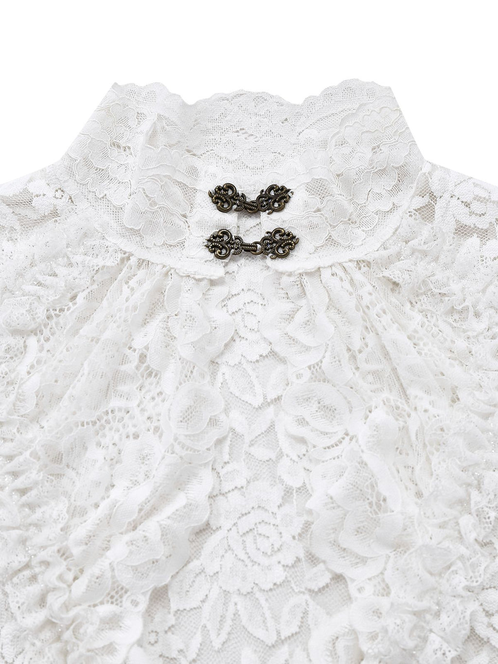 White 1980s Gigot Sleeve Victorian Lace Dress