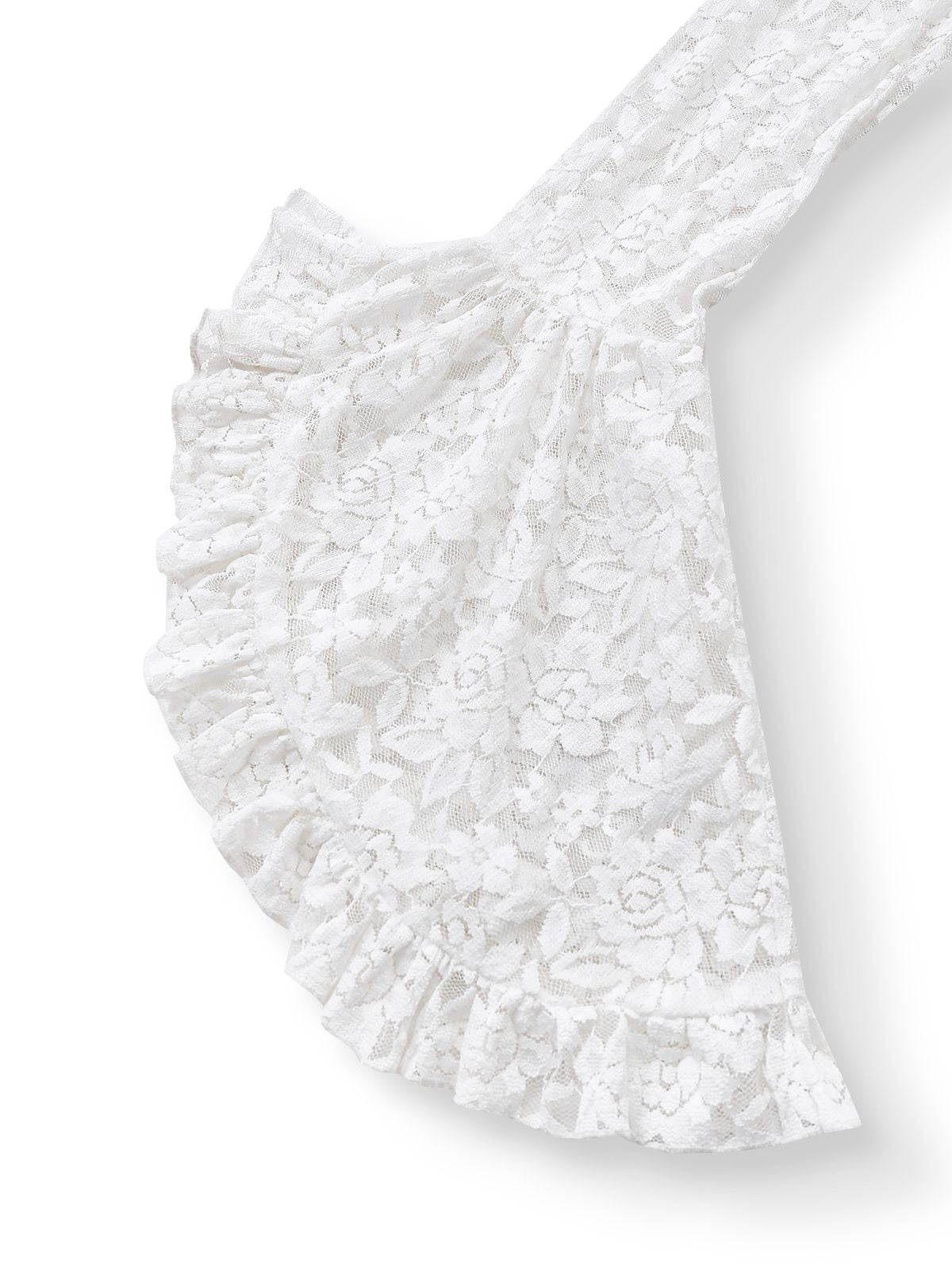 White 1980s Gigot Sleeve Victorian Lace Dress