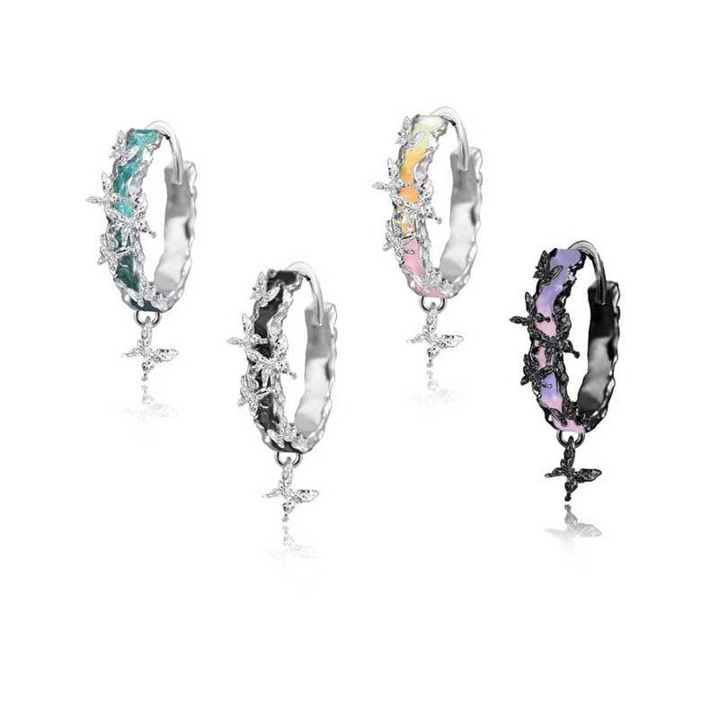 Thaya Butterfly Accent Hoop Earrings