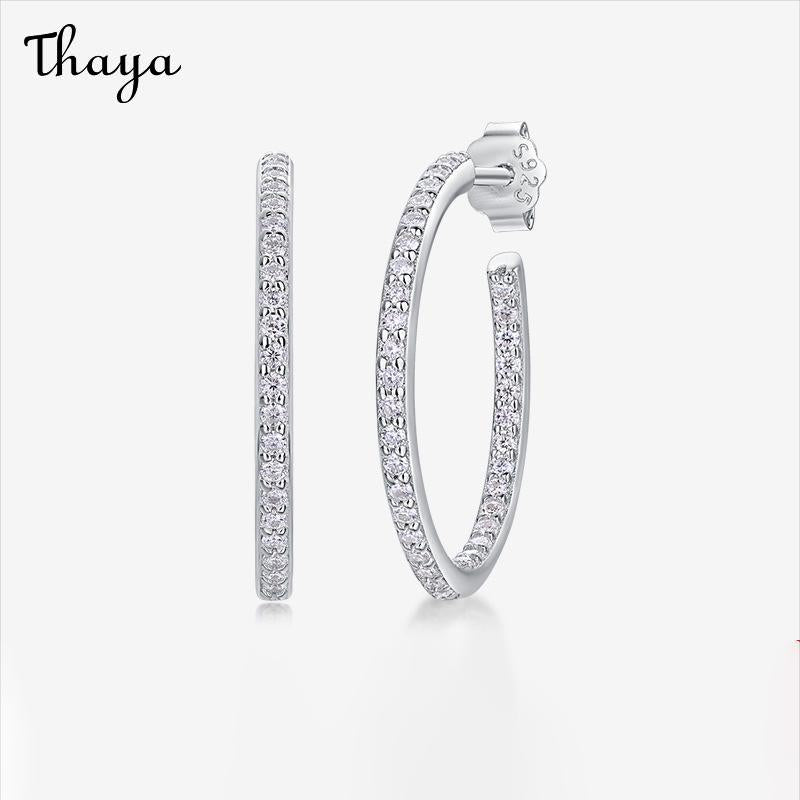 Thaya S925 Silver Tremella Ring Light Luxury High Sense  Moissanite Earrings