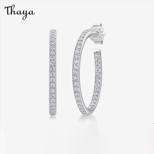 Thaya S925 Silver Tremella Ring Light Luxury High Sense  Moissanite Earrings