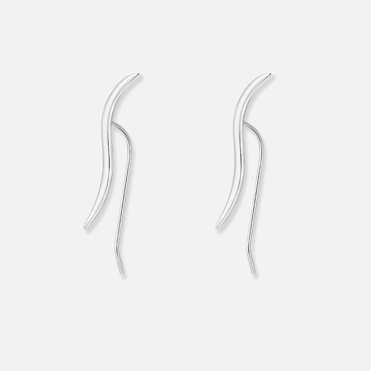 Thaya 925 Silver Sleek Wave Line Earrings
