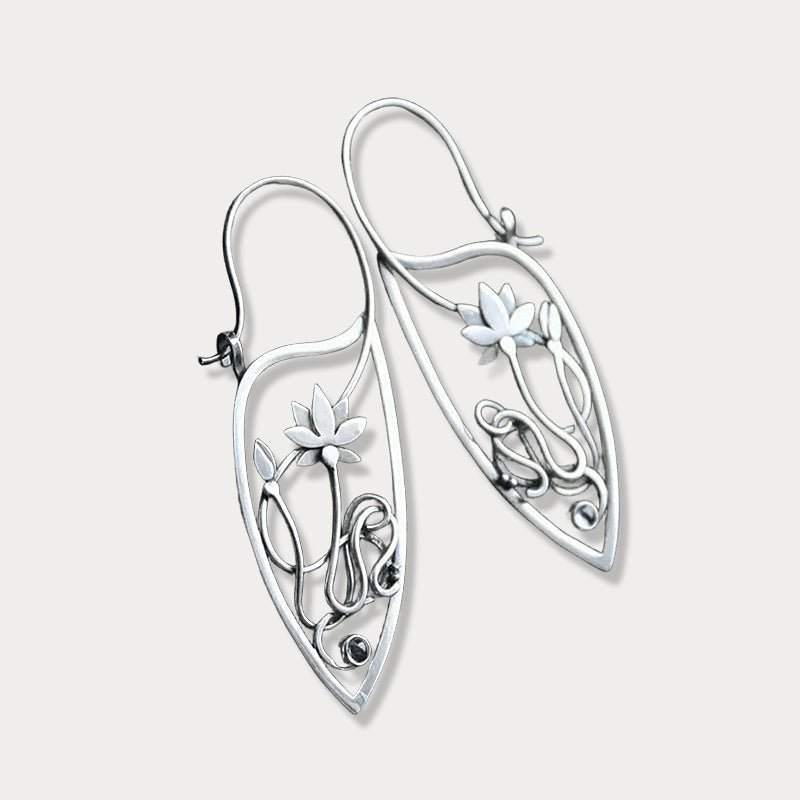 Thaya Elegant Lotus Diamond Earrings
