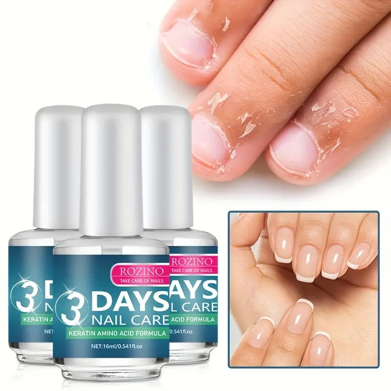 [3 bottles]ROZINO 3 Days Nail Care - Keratin Amino Acid Formula for Superior Nail Nourishment.CARE/MOISTURIZING/keratin