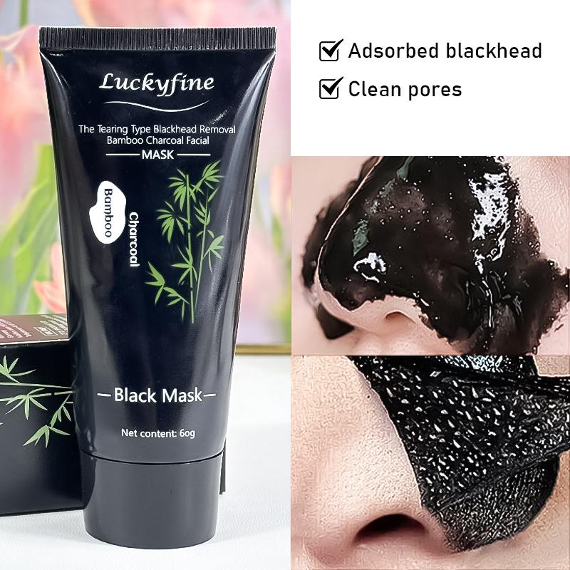 [Two Pack]ROZINO Bamboo Charcoal Facial Mask 60g - Blackhead Clean Pore Cleansing Purifying Exfoliating Super Moisture Peel Skincare for Radiance Hydration - Outdoorfun Gentle