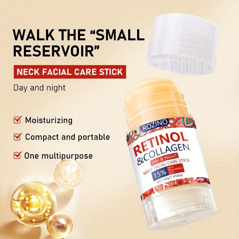 Retinol & Collagen Neck Facial Care Stick, Anti Aging Neckand Décolleté Firming Cream -Tighten and Hydrate Skin Day& Night Neck Tightening Cream Firm Repair SaggingRejuvenates Skin