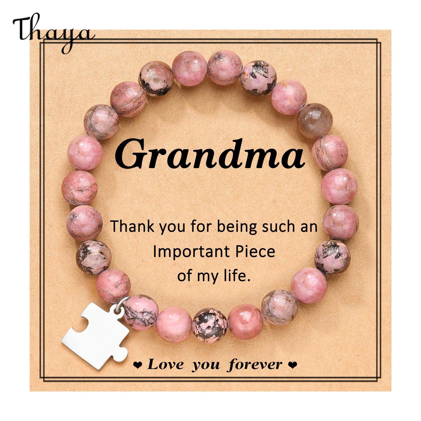 Thaya Mom Puzzle Piece Charm Bracelet