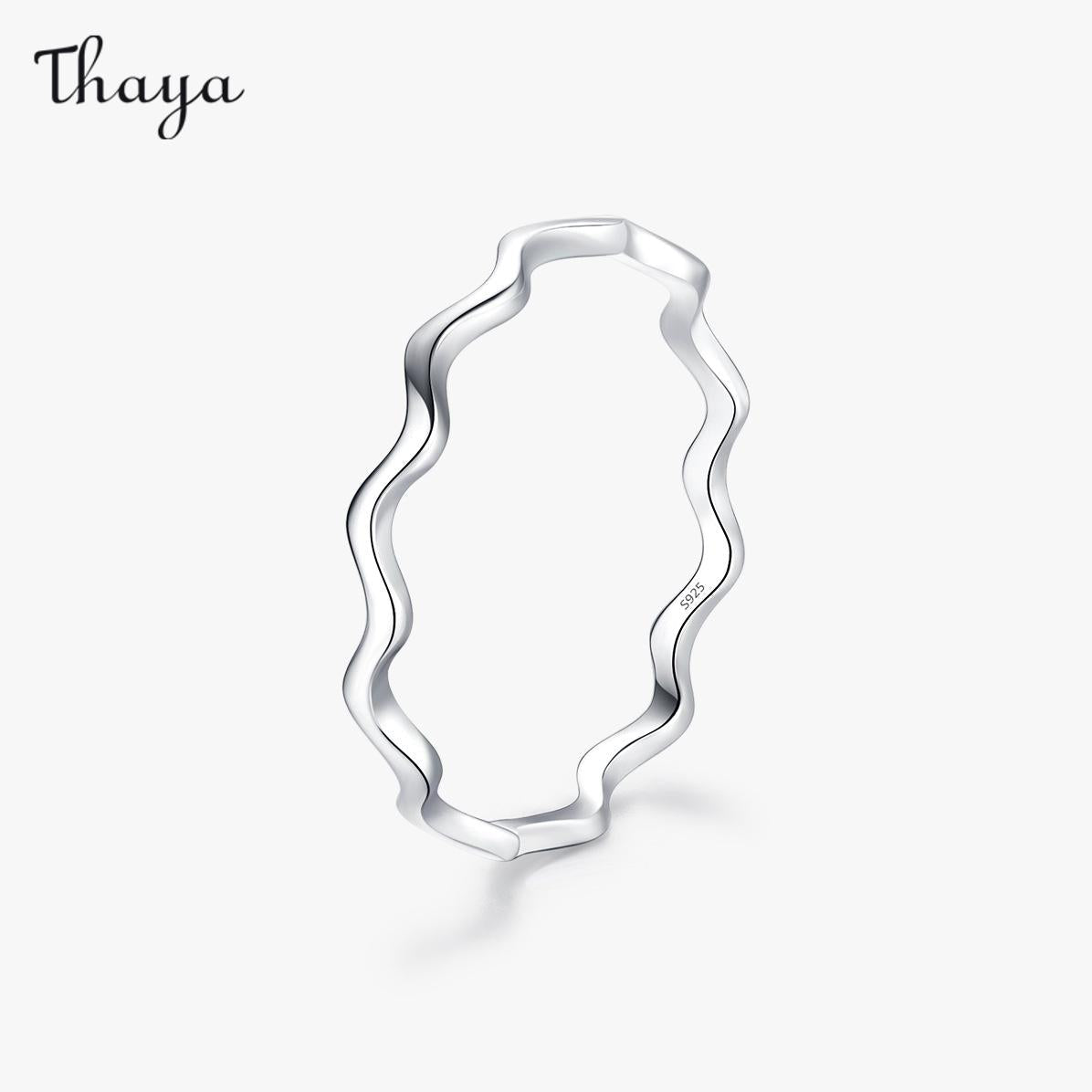 Thaya 925 Silver Minimalist Wave Ring