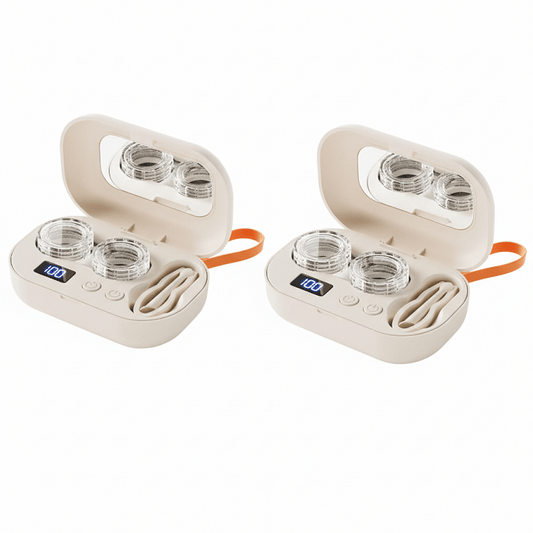 Portable Rechargeable Ultrasonic Contact Lens Cleaner Case