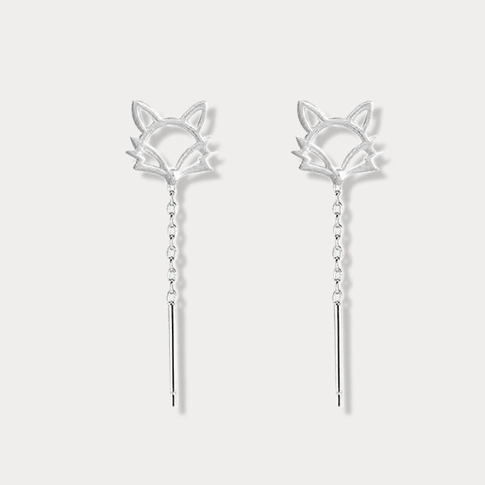 Thaya 999 Silver Fox Tail Earrings