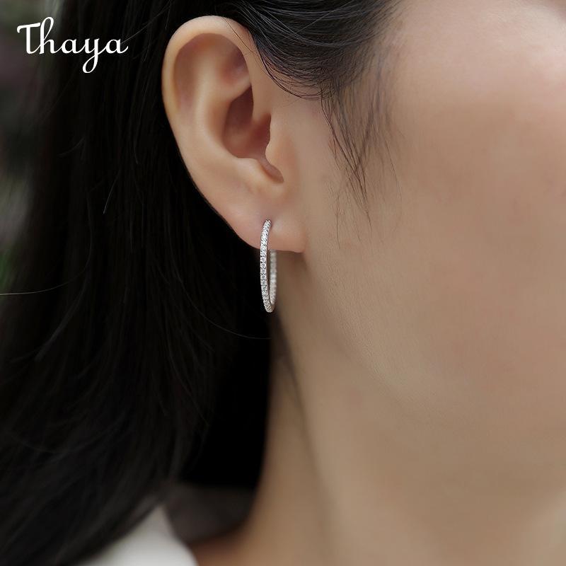 Thaya S925 Silver Tremella Ring Light Luxury High Sense  Moissanite Earrings