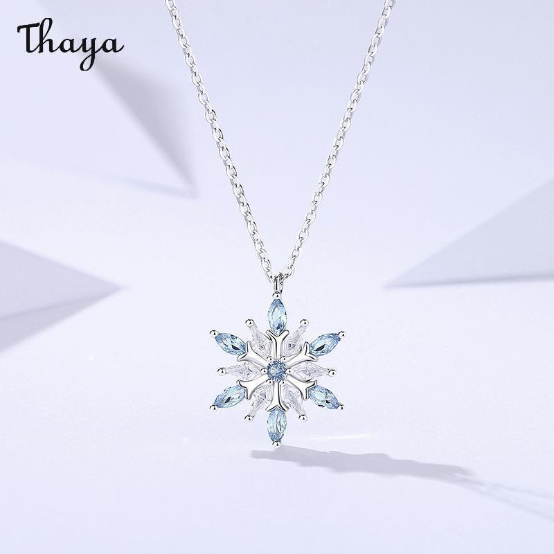 Thaya 925 Silver Damilra Snowflake Necklace