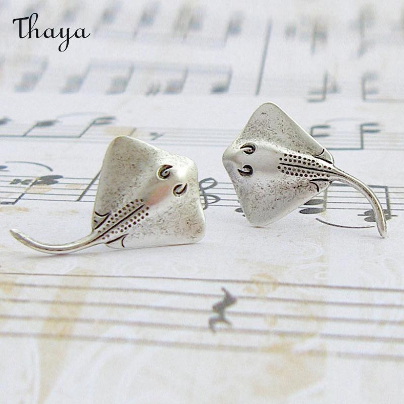 Thaya Vintage Manta Ray Stud Earrings