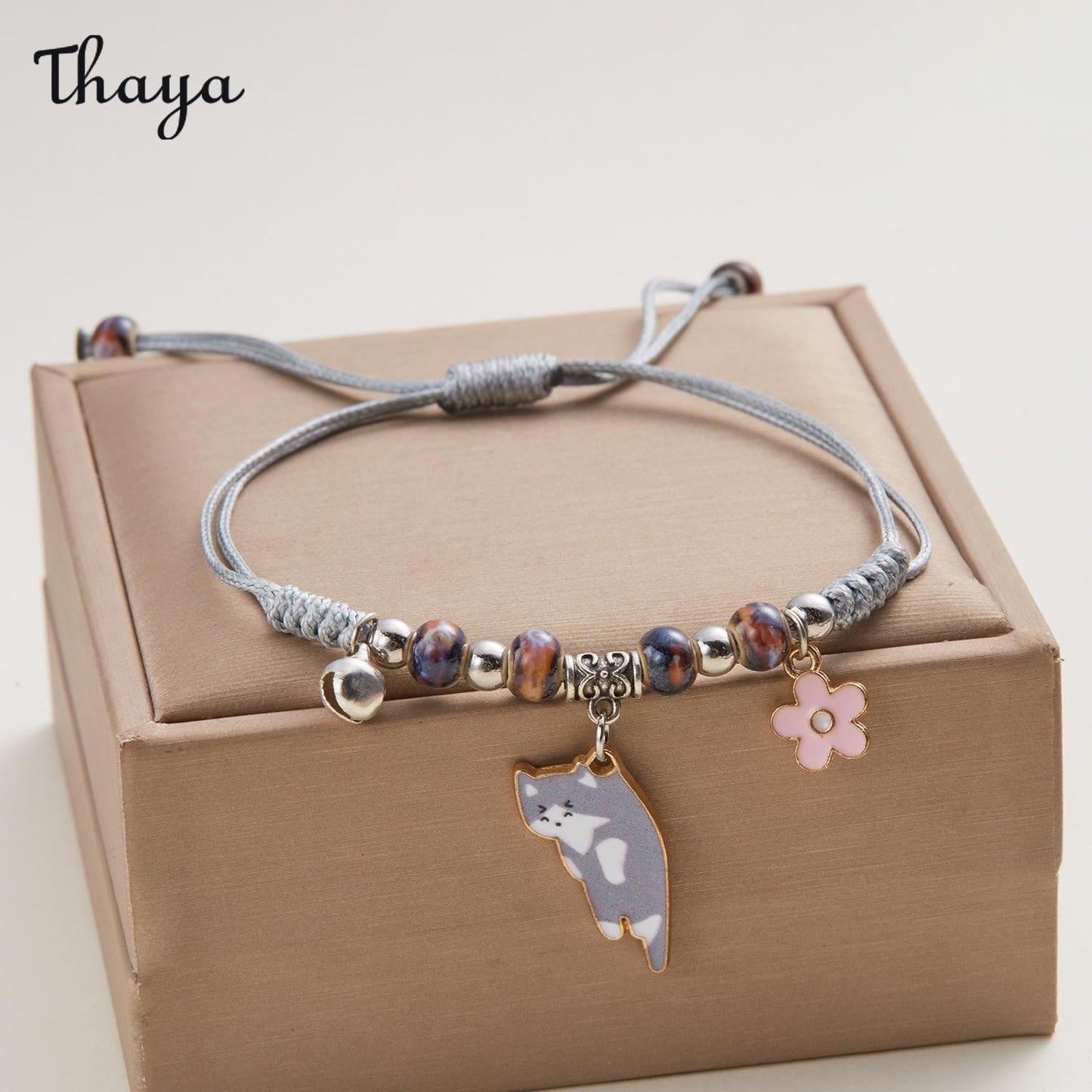 Thaya Chic Lazy Cat Braided Bracelet
