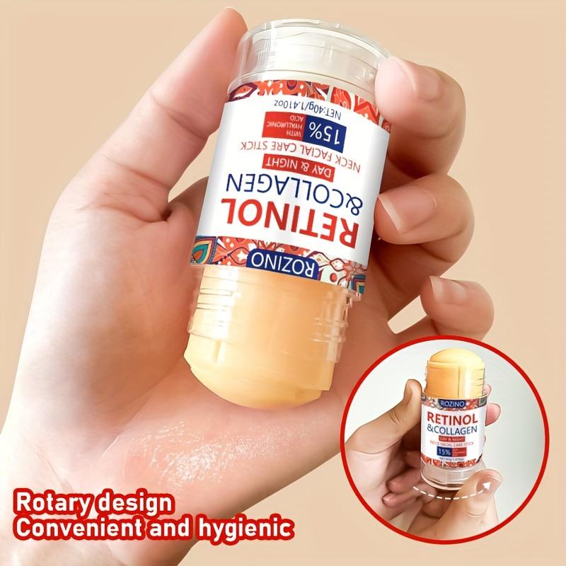 Retinol & Collagen Neck Facial Care Stick, Anti Aging Neckand Décolleté Firming Cream -Tighten and Hydrate Skin Day& Night Neck Tightening Cream Firm Repair SaggingRejuvenates Skin