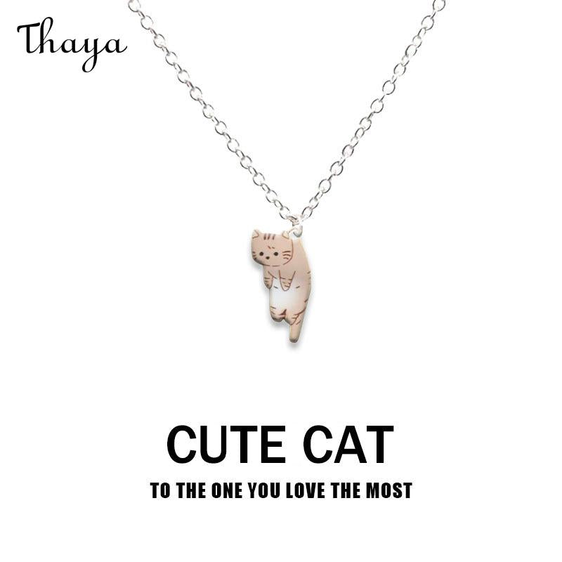Thaya Cute Cartoon Cat Necklace