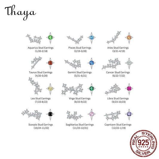 Thaya S925 Silver Zodiac Constellation Earrings