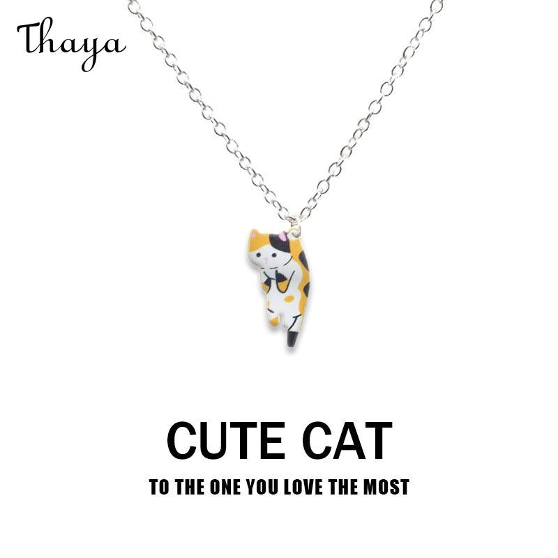 Thaya Cute Cartoon Cat Necklace