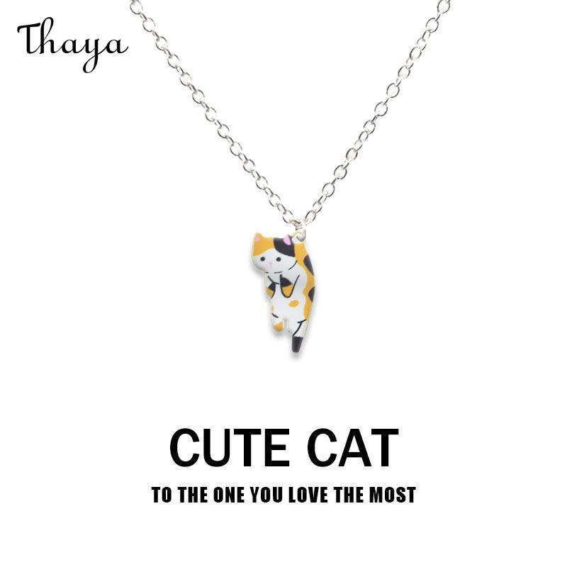 Thaya Cute Cartoon Cat Necklace