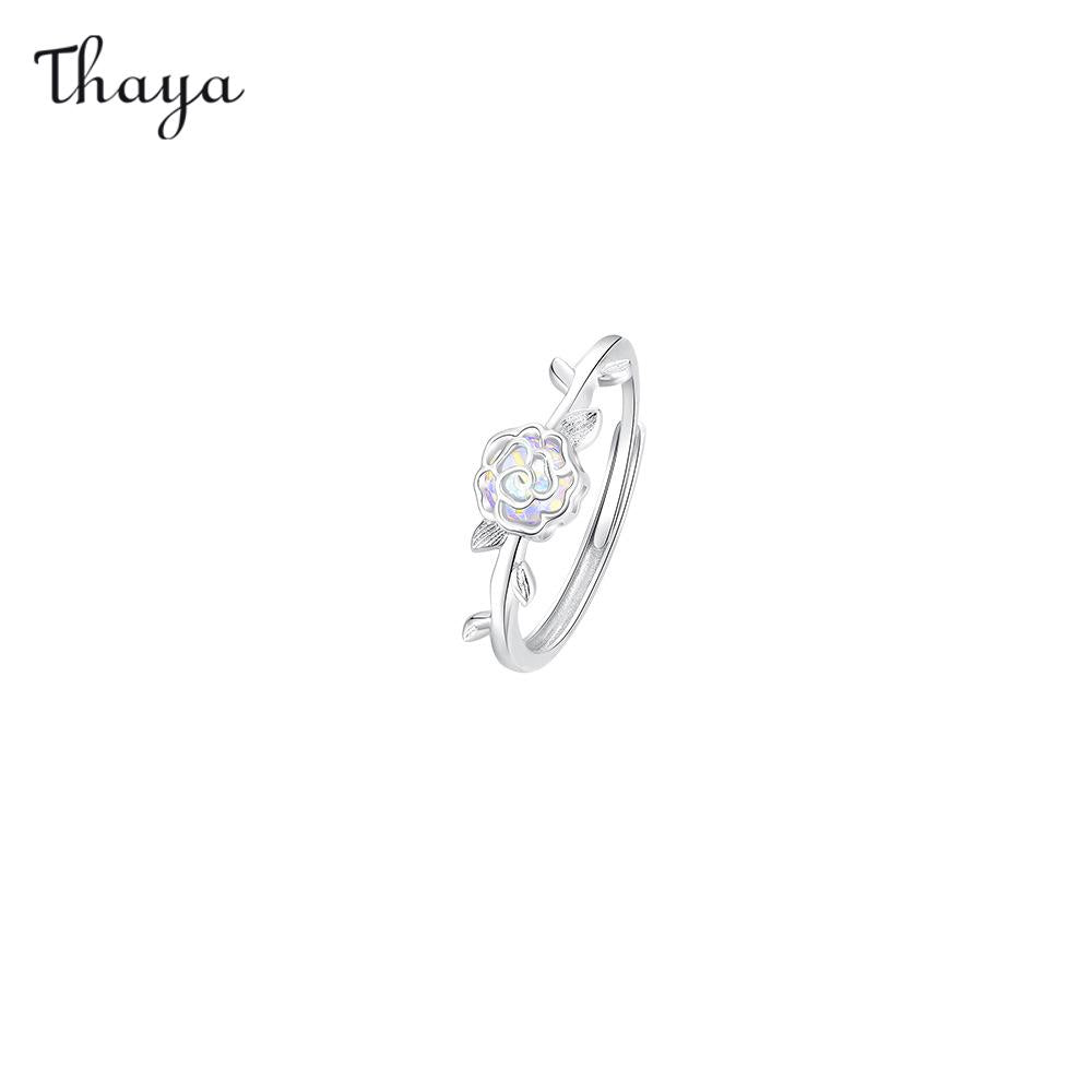Thaya 925 Silver Thorn Rose Couple Rings