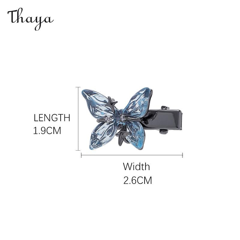 Thaya Dark Blue Butterfly Jewelry Set
