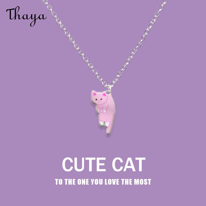Thaya Cute Cartoon Cat Necklace
