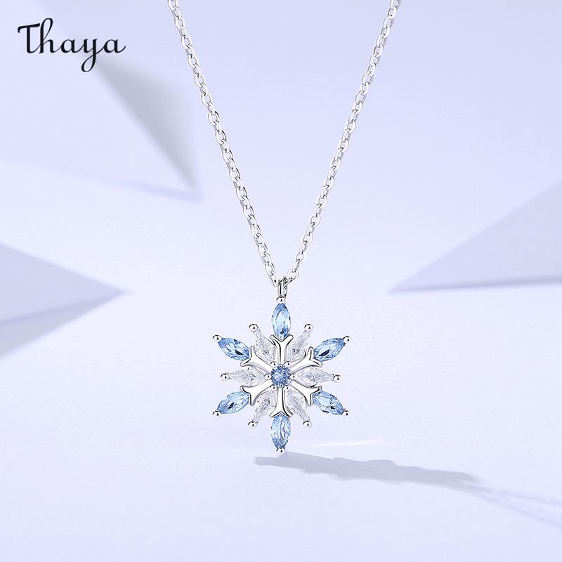 Thaya 925 Silver Damilra Snowflake Necklace