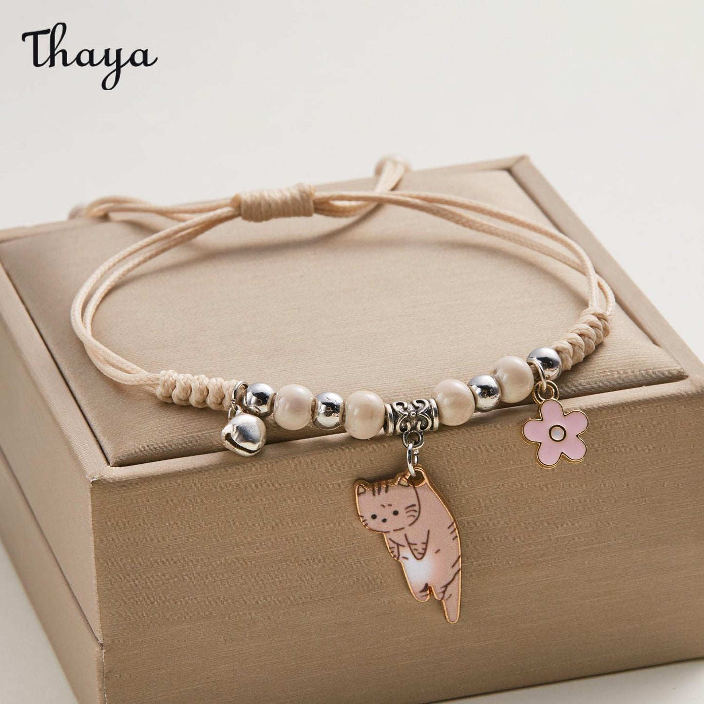 Thaya Chic Lazy Cat Braided Bracelet