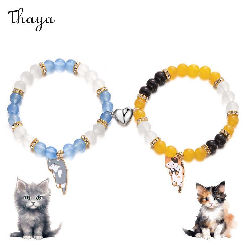Thaya Creative Magnetic Cat Pendant Bracelet