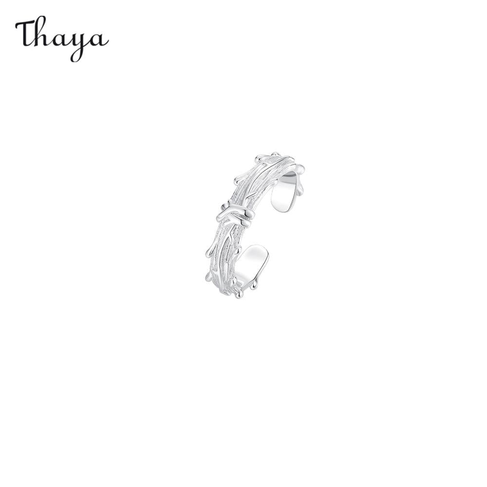 Thaya 925 Silver Thorn Rose Couple Rings