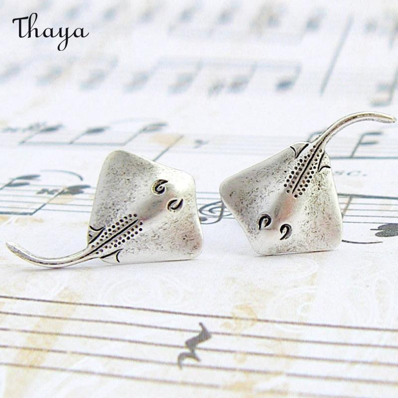 Thaya Vintage Manta Ray Stud Earrings