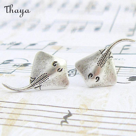 Thaya Vintage Manta Ray Stud Earrings