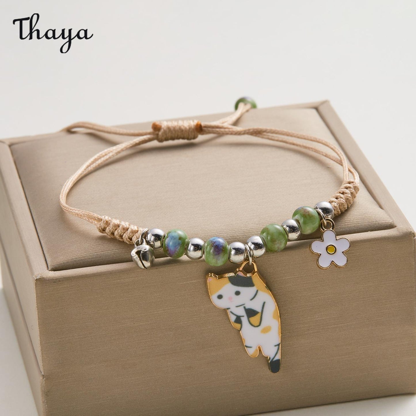 Thaya Chic Lazy Cat Braided Bracelet