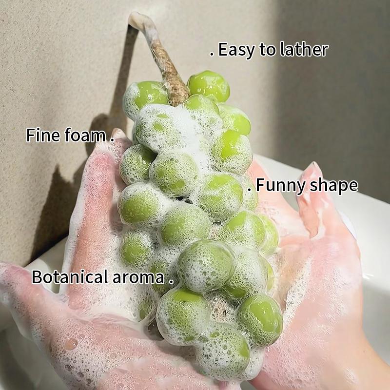 ROZINO Grape Soap on a Rope - Decorative Aromatic Artisan Bar for Hand Wash Bath Fresh Air Gift for Men Women Enhances Ambiance with Unique Rope Design Made with Grapeseed Oil and Olive Oil Body Care Daily Cleanser