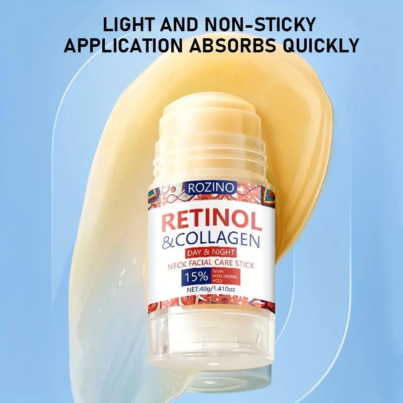 Retinol & Collagen Neck Facial Care Stick, Anti Aging Neckand Décolleté Firming Cream -Tighten and Hydrate Skin Day& Night Neck Tightening Cream Firm Repair SaggingRejuvenates Skin
