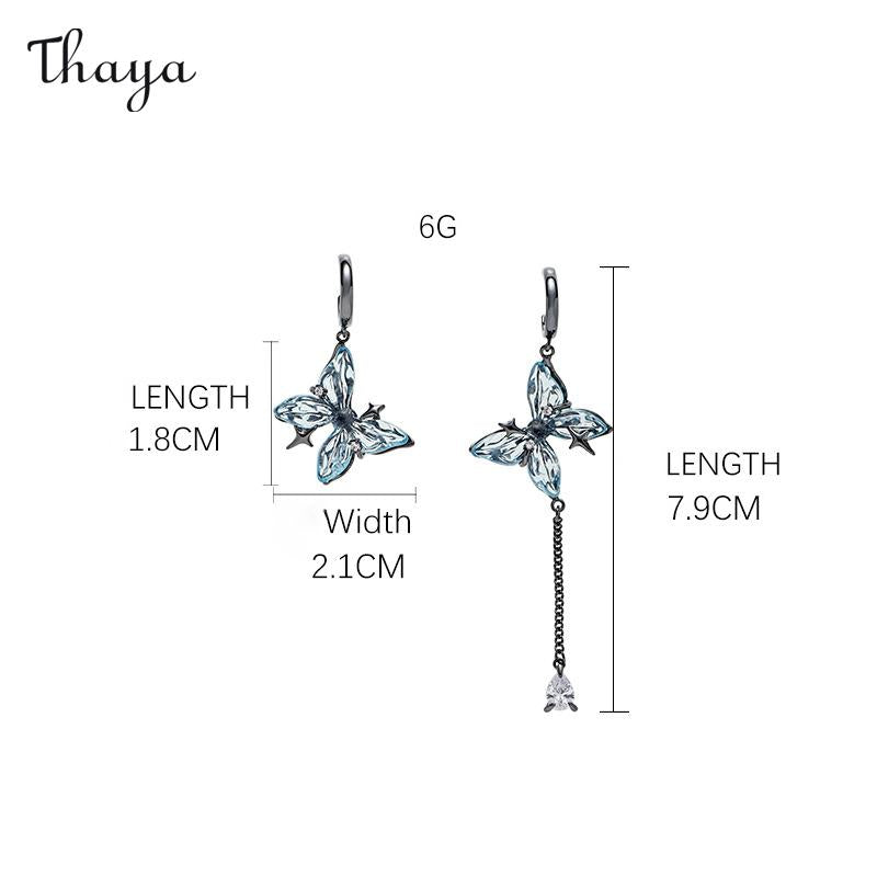 Thaya Dark Blue Butterfly Jewelry Set