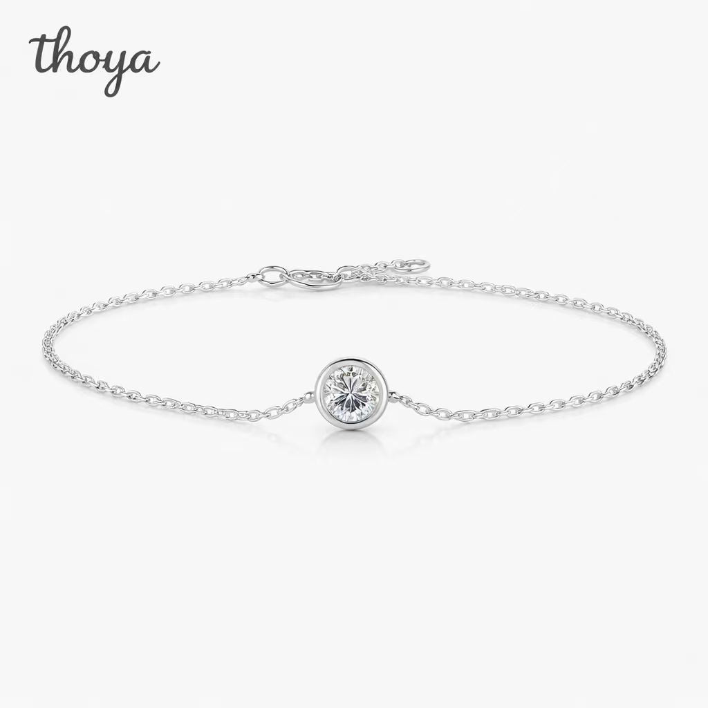 Thaya S925 Sterling Silver Moissanite Perception Bubble Bracelet