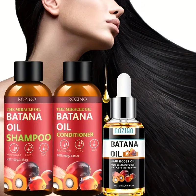 Batana Oil Shampoo and Conditioner Set, Batana Oil for Hair Growth Shampoo, Hair Thickening Product for Women and Men Daily Hair Care, Hair Regrowth Shampoo for Thinning Hair & Hair Loss